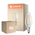 Multipack 6x Osram Classic LED E14 Bougie Filament Claire 5.5W 806lm - 827 Blanc Très Chaud | Dimmable - Équivalent 60W