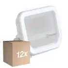Multipack 12x Ledvance Projecteur LED Aluminium Blanc 8W 1100lm 100D - 830 Blanc Chaud | IP66 - Symétrique