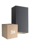Multipack 3x Nordlux Rold Applique Murale Métal Noir  10.5W 350lm - 830 Blanc Chaud