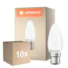Multipack 10x Ledvance Classic LED B22 Bougie Dépolie 3.4W 470lm - 827 Blanc Très Chaud | Équivalent 40W