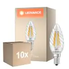 Multipack 10x Ledvance Classic LED E14 TWisted Bougie Filament Claire 3.4W 470lm - 827 Blanc Très Chaud | Équivalent 40W