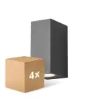 Multipack 4x D'Lite Applique Murale Vrebos Aluminium Noir Up & Down | IP54 - Convient Pour 2x GU10