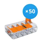 Multipack 50x Wago 221-415 Bornier à vis Connecteur | 5 Câble Connexion 