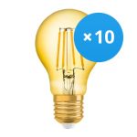 Multipack 10x Osram Vintage 1906 LED E27 Peer Filament Goud 4W 410lm - 824 Zeer Warm Wit | Vervangt 40W