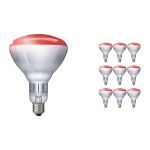 Multipack 10x Philips BR125 IR 250W E27 230-250V Rood