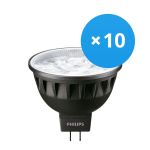 Multipack 10x Philips Master LED Spot GU5.3 MR16 7.5W 500lm 24D - 930 Warm Wit | Beste Kleurweergave - Dimbaar - Vervangt 50W