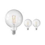 Multipack 3x Calex Smart Tuya Wifi E27 Globe Filament 7.5W 1055lm - 818-830 Afstembaar Wit | Dimbaar - Vervangt 75W 
