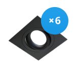 Multipack 6x Noxion Inbouw Spot Boxi MR16 Kantelbaar Zwart | Zaagmaat 80mm - GU10 Fitting