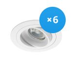 Multipack 6x Noxion Inbouw Spot Logic MR16 Kantelbaar Wit | Zaagmaat 80mm - GU10 Fitting
