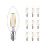 Multipack 10x Philips Corepro LED Kaars E14 Filament Helder 4.3W 470lm - 827 Zeer Warm Wit | Vervangt 40W