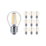 Multipack 10x Philips Master Value LED Lustre E27 Kogel Filament Helder 3.4W 470lm - 927 Zeer Warm Wit | Beste Kleurweergave - Dimbaar - Vervangt 40W