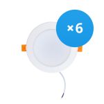 Multipack 6x Bright Choice LED Downlight 12W 1080lm 120D - 840 Koel Wit | Zaagmaat 115mm - Vervangt 1x18W