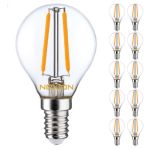 Multipack 10x Noxion Lucent LED E14 Kogel Filament Helder 2.5W 250lm - 827 Zeer Warm Wit | Vervangt 25W