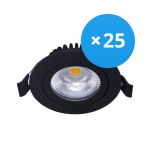 Multipack 25x Noxion LED Kantelbaar Slim Spot Zwart Rond 6W 550lm 60D - 927 Zeer Warm Wit | 85mm - IP54 - Dimbaar - Beste Kleurweergave