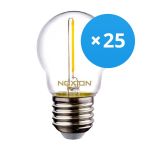 Multipack 25x Noxion Lucent LED E27 Kogel Filament Helder 1.4W 136LM - 827 Zeer Warm Wit | Vervangt 15W