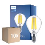 Multipack 10x Philips Master Value LED Lustre E14 Kogel Filament Helder 3.4W 470lm - 927 Zeer Warm Wit | Beste Kleurweergave - Dimbaar - Vervangt 40W