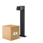 Multipack 4x D'Lite Sokkel Lamp Lira Zwart 7W 600lm 830 Warm Wit | IP54
