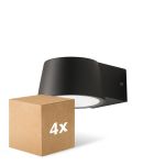 Multipack 4x D'Lite Wandlamp Lira Zwart 7W 600lm 830 Warm Wit | IP54