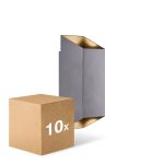 Multipack 10x Nordlux Nico Wandlamp Aluminium Antraciet Up & Down | IP54 - Geschikt voor 2x GU10