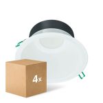 Multipack 4x Philips LED Downlight Coreline DN142B Aluminium Wit 19.2W 2300lm 60D - 830 Warm Wit | Zaagmaat 200mm - IP20 - Wit Reflector