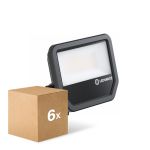Multipack 6x Ledvance LED Floodlight Aluminium Zwart 41W 5500lm 100D - 830 Warm Wit | IP66 - Symmetrisch