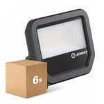 Multipack 6x Ledvance LED Floodlight Aluminium Zwart 17W 2200lm 100D - 830 Warm Wit | IP66 - Symmetrisch