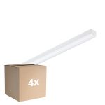 Multipack 4x Philips LED Montagebalk CoreLine BN126C 49W 6400lm - 840 Koel Wit | 120cm - 1x Doorvoerbedrading