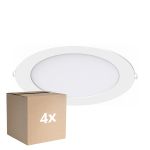 Multipack 4x Noxion LED Downlight Slim V2.0 20W 2000lm 120D - 830 Warm Wit | 225mm - Zaagmaat 200mm - IP44 