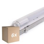 Multipack 6x Noxion LED Waterdichte Montagebalk Behuizing Poseidon V2.0 | incl. 1x Noxion LED Buis T8 Standard Output 9W 900lm - 840 Koel Wit - 60cm