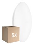 Multipack 5x Ledvance LED Bulkhead Surface CIRCULAR 500 PS Staal Wit 42W 3500lm - 840 Koel Wit | IP44