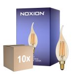 Multipack 10x Noxion Lucent LED E14 Kaars Filament Amber BA35 4.5W 400lm - 822 Zeer Warm Wit | Dimbaar - Vervangt 35W