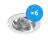 Multipack 6x Noxion Inbouw Spot Drome MR16 Kantelbaar Aluminium | Zaagmaat 69mm - GU10 Fitting