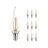 Multipack 10x Noxion Lucent LED E14 gebogen punt Kaars Filament Helder 2.5W 250lm - 827 Zeer Warm Wit | Vervangt 25W