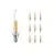 Multipack 10x Noxion Lucent LED E14 gebogen punt Kaars Filament Helder 4.5W 470lm - 827 Zeer Warm Wit | Dimbaar - Vervangt 40W