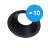 Multipack 10x Noxion Inbouw Spot D-round MR16 Zwart | Zaagmaat 70mm - GU10 Fitting