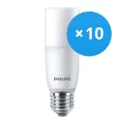 Multipack 10x Philips Corepro LED E27 Tubular Stick Mat 9.5W 950lm - 830 Warm Wit | Vervangt 68W