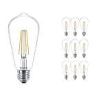 Multipack 10x Philips Corepro LED Lamp E27 Edison Filament Helder 7W 806lm - 827 Zeer Warm Wit | Vervangt 60W