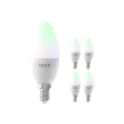 Multipack 5x Calex Smart Tuya Wifi E14 Kaars 5W 470lm - 822-840 Afstembaar Wit | RGBW - Dimbaar - Vervangt 40W