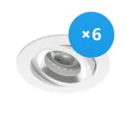 Multipack 6x Noxion Inbouw Spot Drome MR16 Kantelbaar Wit | Zaagmaat 69mm - GU10 Fitting