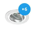 Multipack 6x Noxion Inbouw Spot Logic MR16 Kantelbaar Aluminium | Zaagmaat 80mm - GU10 Fitting