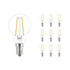 Multipack 10x Philips Corepro LED Lustre E14 Kogel Filament Helder 2W 250lm - 827 Zeer Warm Wit | Vervangt 25W