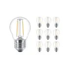 Multipack 10x Philips Corepro LED Lustre E27 Kogel Filament Helder 2W 250lm - 827 Zeer Warm Wit | Vervangt 25W