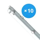 Multipack 10x Noxion LED Waterdichte Montagebalk Behuizing Poseidon V2.0 | Geschikt voor 1x120cm LED Buis