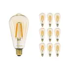 Multipack 10x Noxion Lucent LED E27 Edison Filament Amber 7.2W 630lm -  822 Zeer Warm Wit | Dimbaar - Vervangt 50W