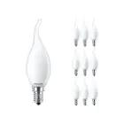 Multipack 10x Philips Corepro LED Kaars E14 Gebogen-tip Mat 2.2W 250lm - 827 Zeer Warm Wit - Vervangt 25W