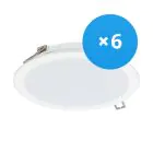Multipack 6x Philips LED Downlight DN065B Metaal Wit 19W 2000lm 110D - 830 Warm Wit | 225mm - Zaagmaat 200mm - IP20