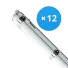 Multipack 12x Noxion LED Waterdichte Montagebalk Poseidon V3.0 18-30W 2340-4200lm - 830-865 CCT | 120cm - Doorvoerbedrading (5x2.5mm2)