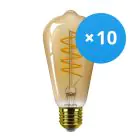 Multipack 10x Philips MASTER Value LED Lamp E27 Edison Filament Goud 4W 250lm - 818 Zeer Warm Wit | Dimbaar - Vervangt 25W