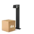 Multipack 4x D'Lite Sokkel Lamp Lira Zwart 7W 600lm 830 Warm Wit | IP54