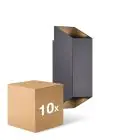 Multipack 10x Nordlux Nico Wandlamp Aluminium Zwart Up & Down | IP54 - Geschikt voor 2x GU10